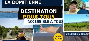 Miguel Nonay en silla de ruedas durante su viaje accesible por La Domitienne, en Francia